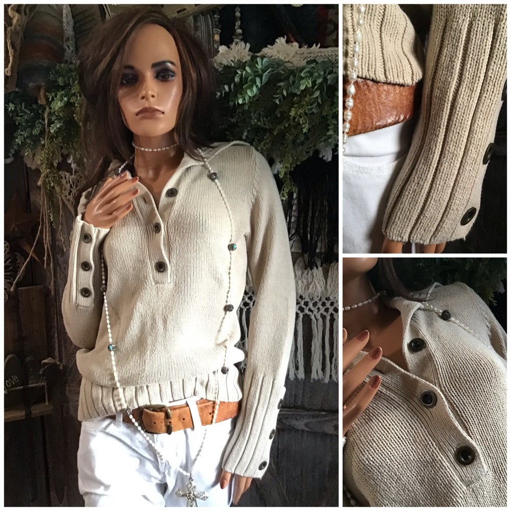 Warm & Cozy Rustic Knit Popover Sweater